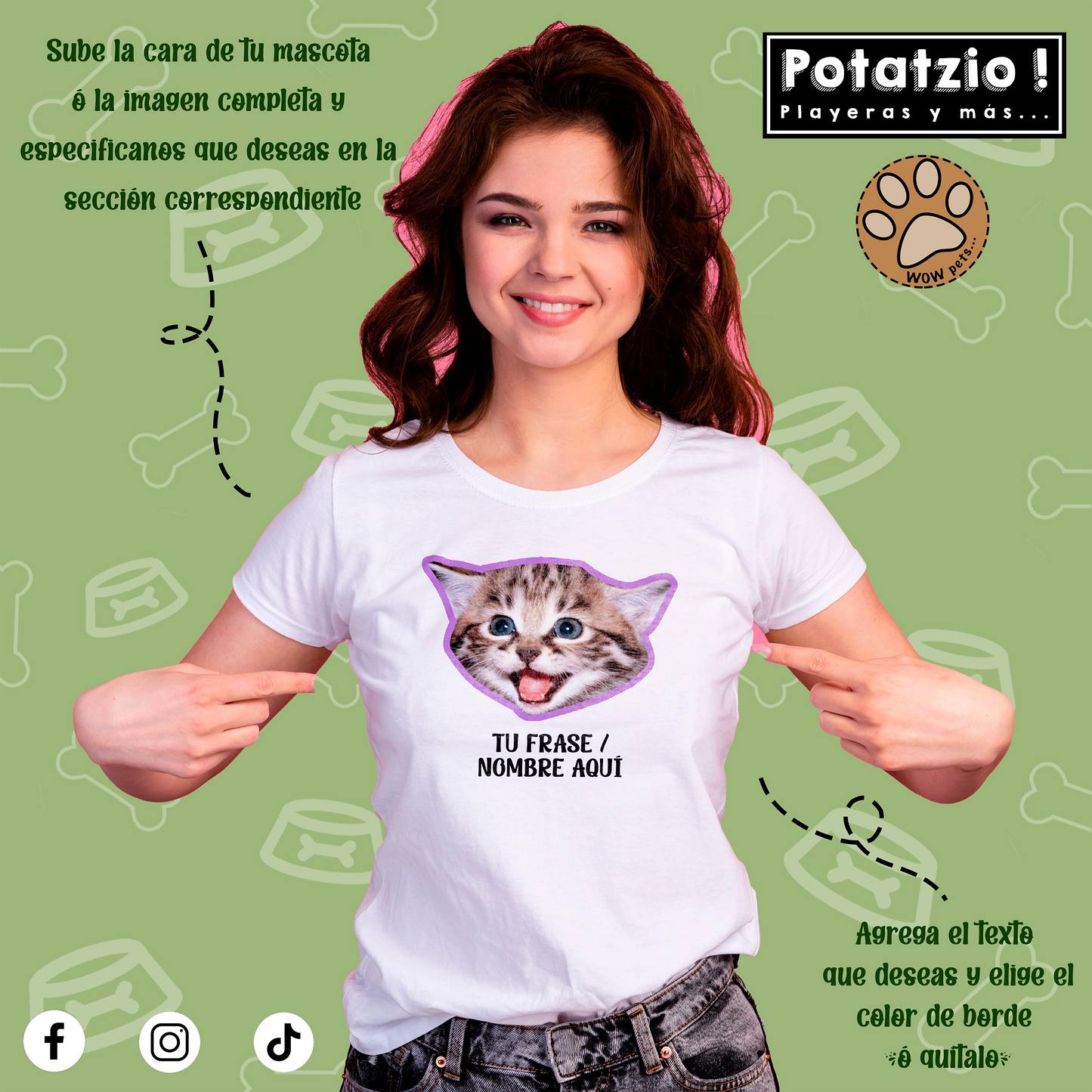 Playera básica personalizada con tu mascota - tacto aldogon