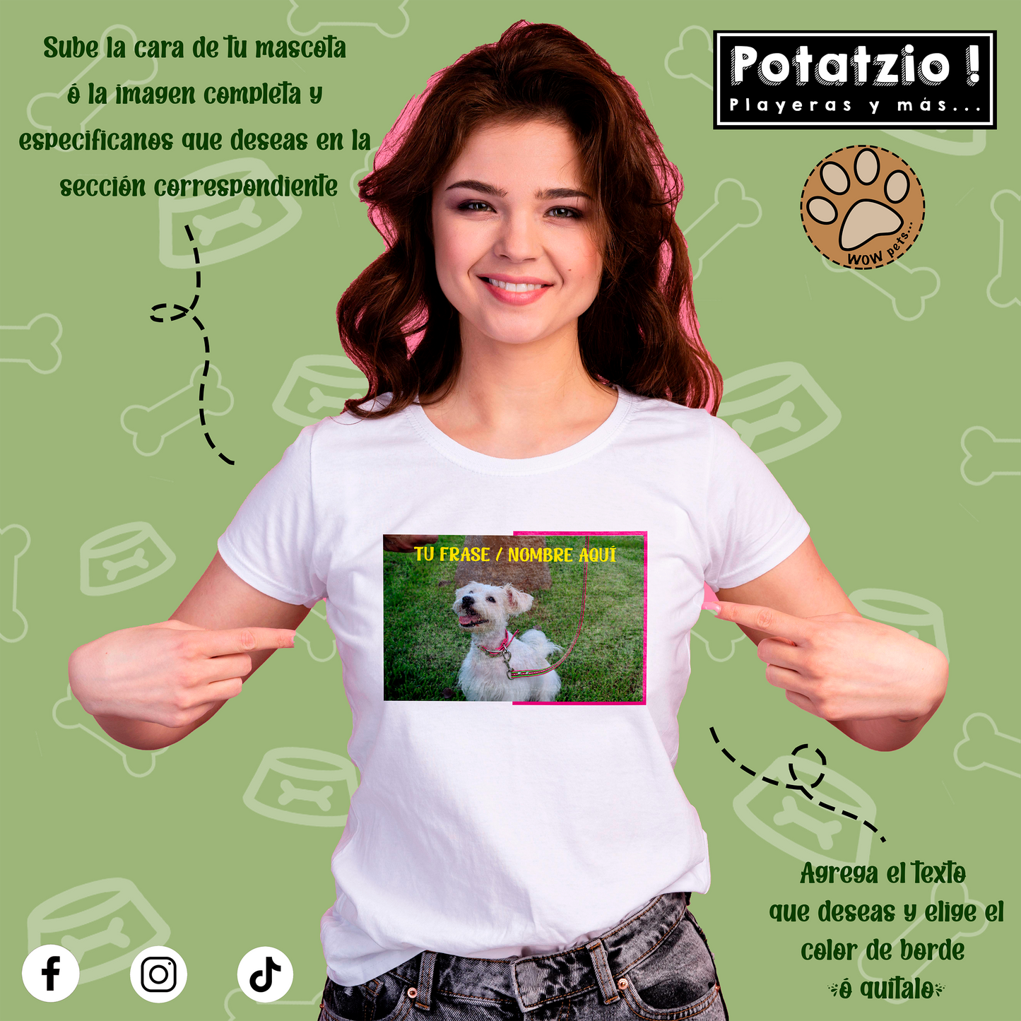 Playera básica personalizada con tu mascota - tacto aldogon