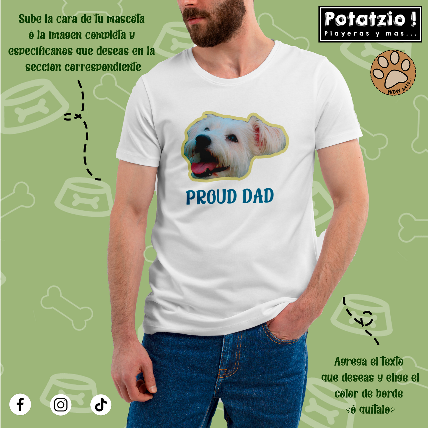 Playera básica personalizada con tu mascota - tacto aldogon